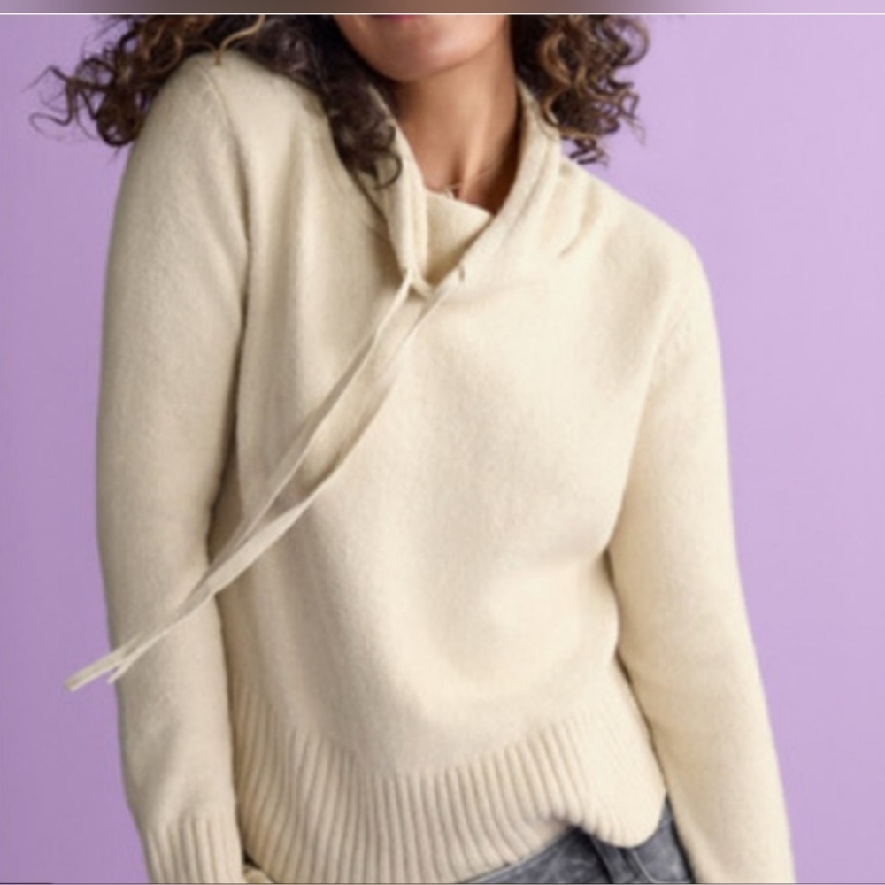 CAbi Cream Cowl Neck Sweater